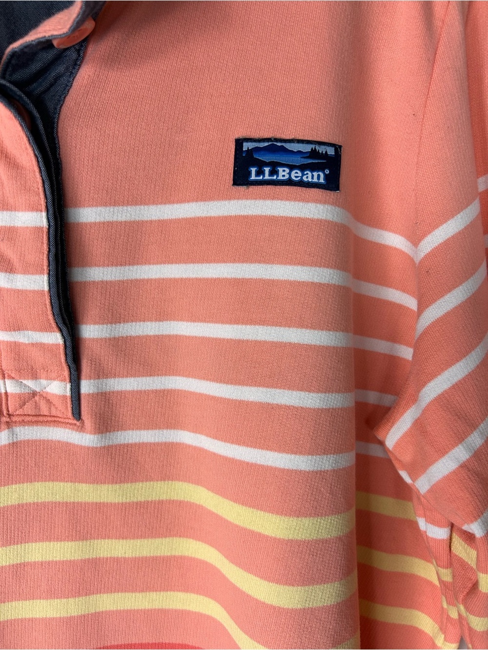 Poshmark Title:
L.L.Bean Striped Quarter Button Pullover XL Prep Sweatshirt Top - Picture 2 of 7